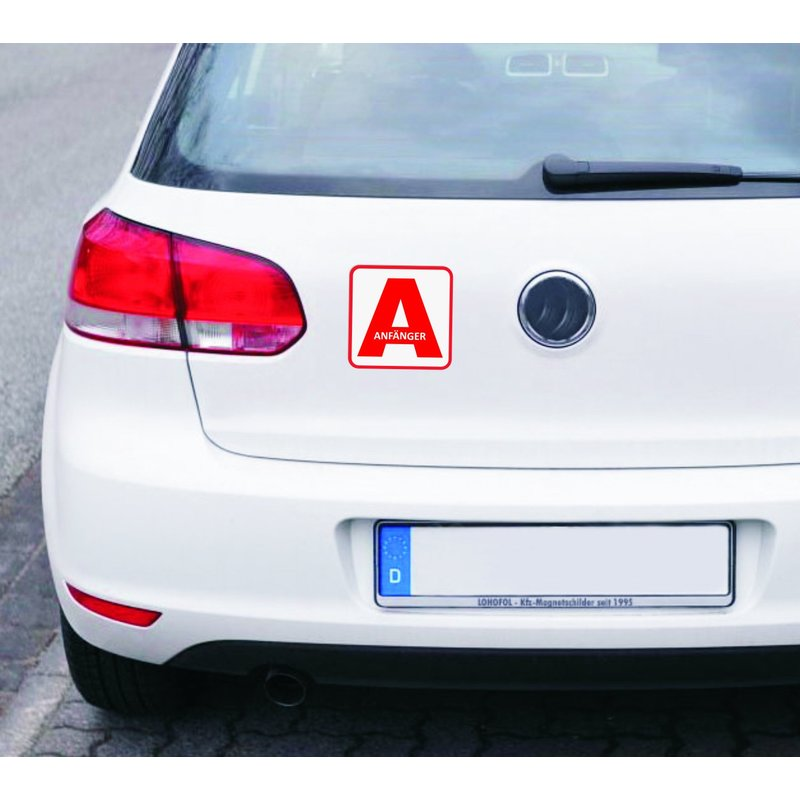 Auto Magnetschild Anfänger | Schild magnetisch für Fahranfänger (15 x 15 cm)