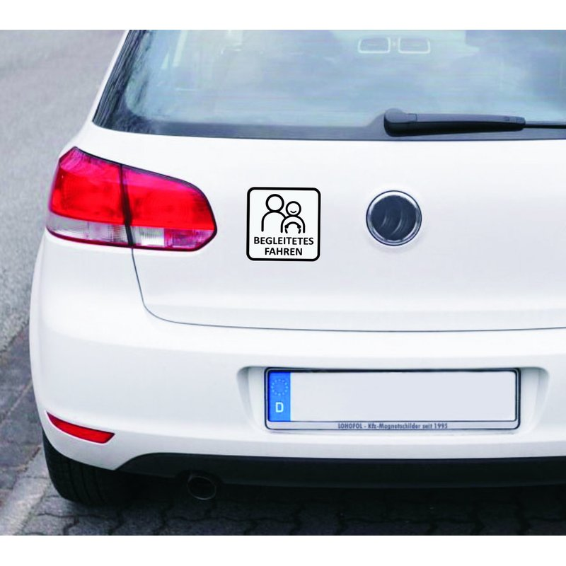 Auto-Magnetschild Begleitetes Fahren | für Deutschland (BF-17) und Österreich (L-17) | Schild in zwei Größen lieferbar