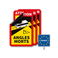 Attention Angles Morts | Achtung Tote Winkel - Hinweis-Set für Frankreich (3 Magnetschilder)