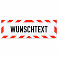 Dein WUNSCHTEXT Magnetschild / Selbstklebende Folie für Auto und Metalloberflächen - Benutzerdefiniert - Warnstreifen