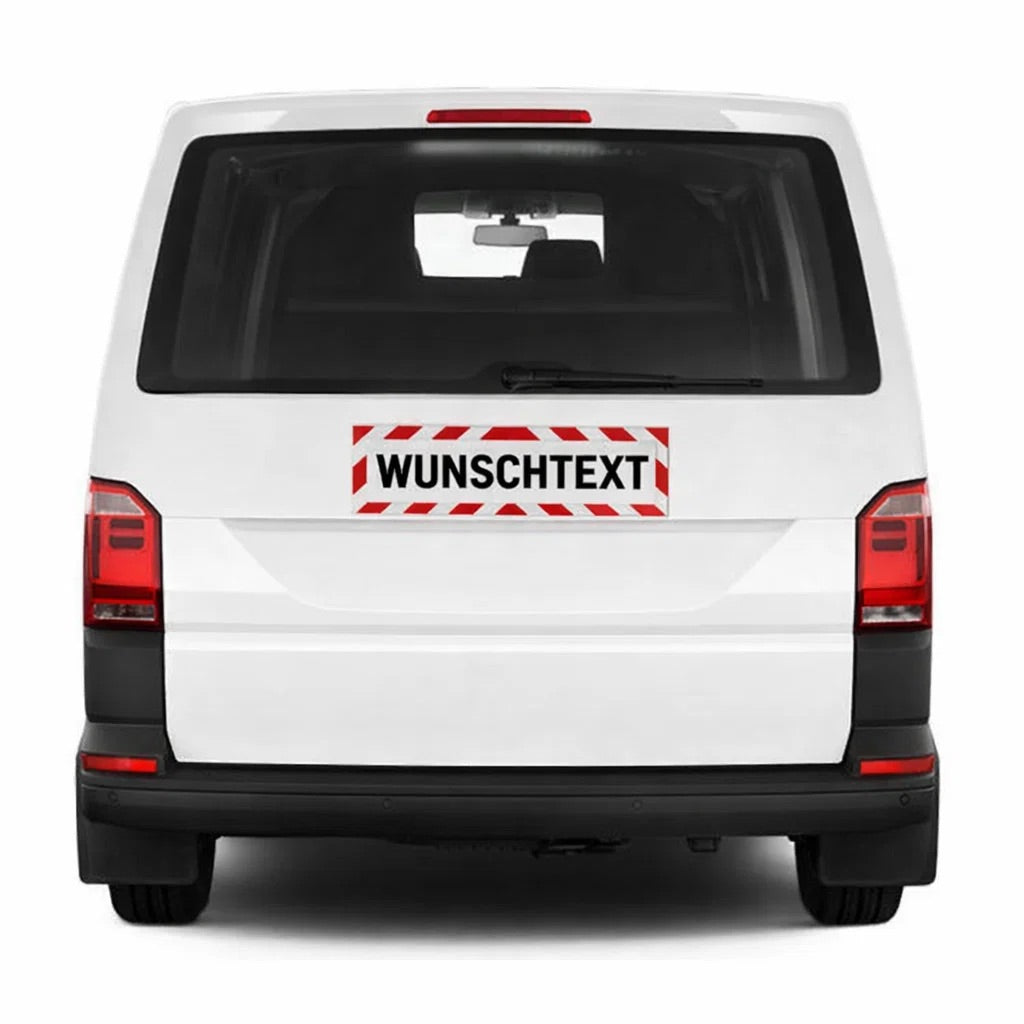 Dein WUNSCHTEXT Magnetschild / Selbstklebende Folie für Auto und Metalloberflächen - Benutzerdefiniert - Warnstreifen