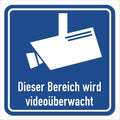 Magnetschild Bereich wird videoüberwacht / Schild magnetisch mit Piktogramm nach DIN 33450
