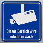 Magnetschild Bereich wird videoüberwacht / Schild magnetisch mit Piktogramm nach DIN 33450
