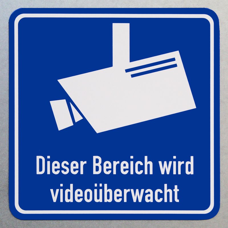 Magnetschild Bereich wird videoüberwacht / Schild magnetisch mit Piktogramm nach DIN 33450