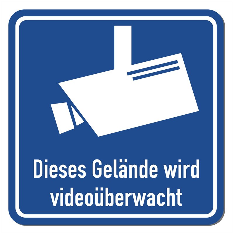Magnetschild Gelände wird videoüberwacht / Schild magnetisch mit Piktogramm nach DIN 33450