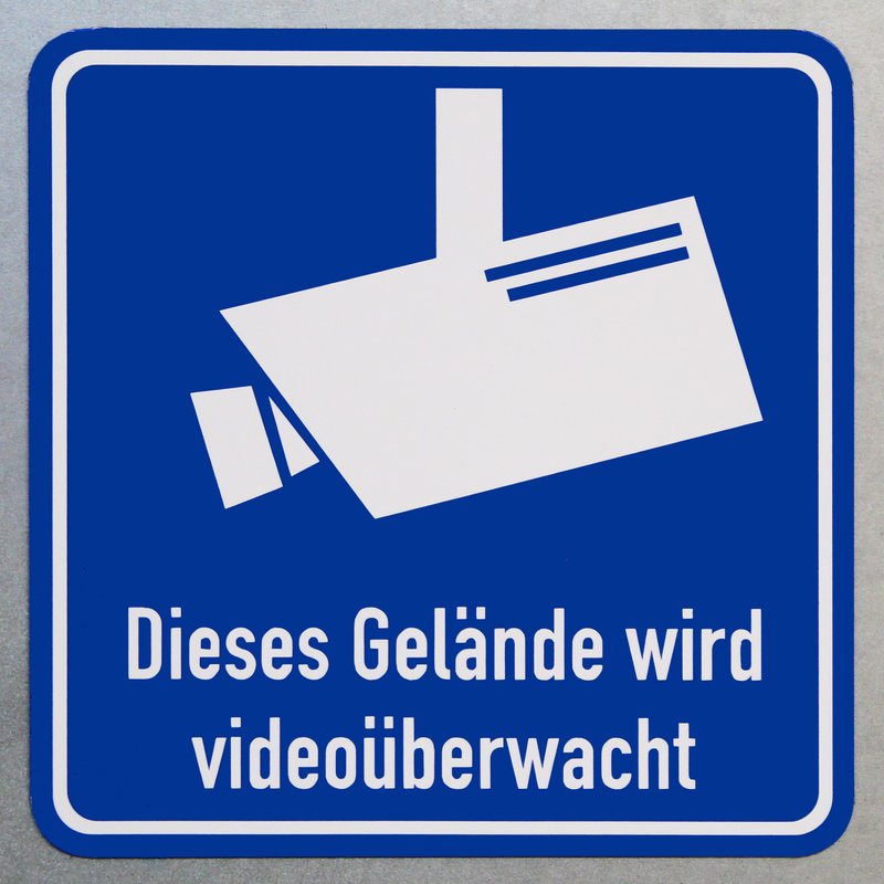 Magnetschild Gelände wird videoüberwacht / Schild magnetisch mit Piktogramm nach DIN 33450