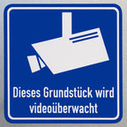 Magnetschild Grundstück wird videoüberwacht / Schild magnetisch mit Piktogramm nach DIN 33450