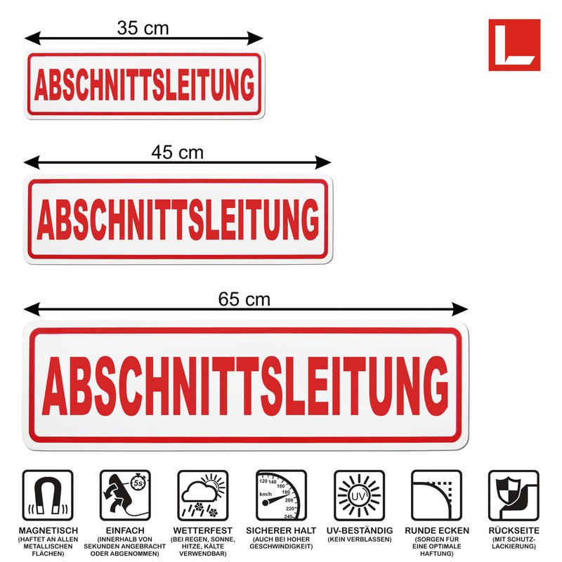 Magnetschild Schild ABSCHNITTSLEITUNG