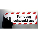 Magnetschild Schild Achtung Fahrzeug schwenkt aus (60 x 15 cm)