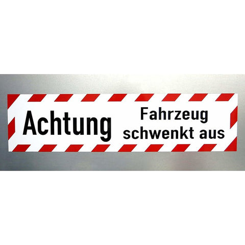 Magnetschild Schild Achtung Fahrzeug schwenkt aus (60 x 15 cm)