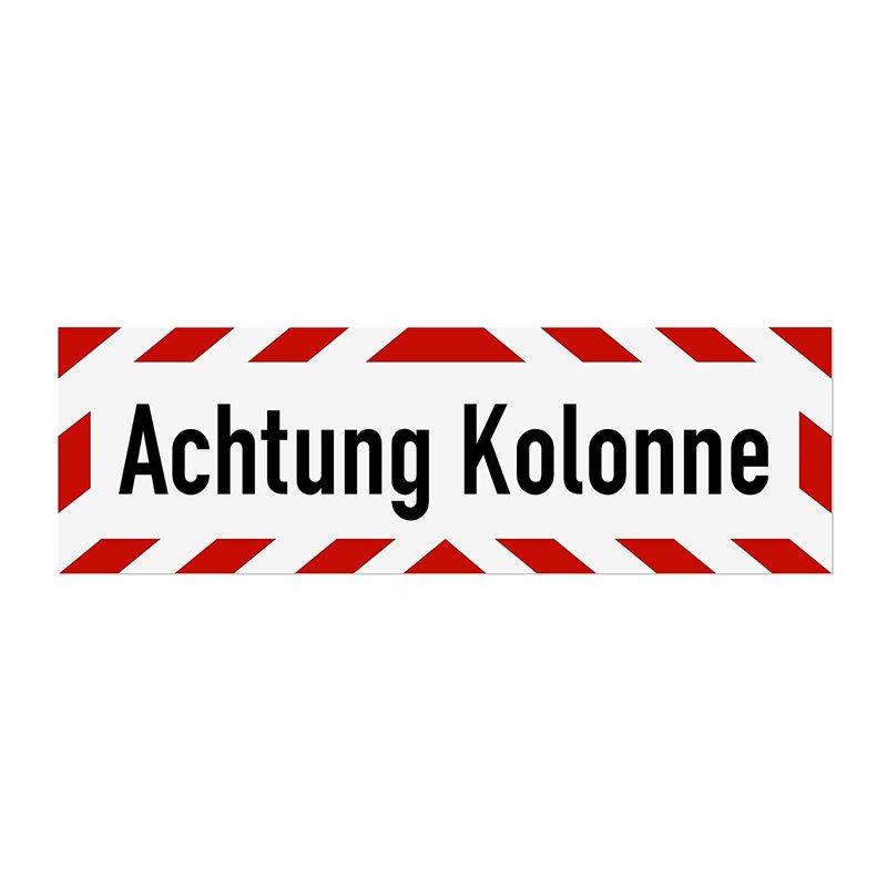 Magnetschild Schild Achtung Kolonne