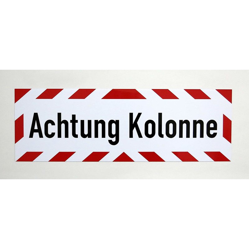 Magnetschild Schild Achtung Kolonne