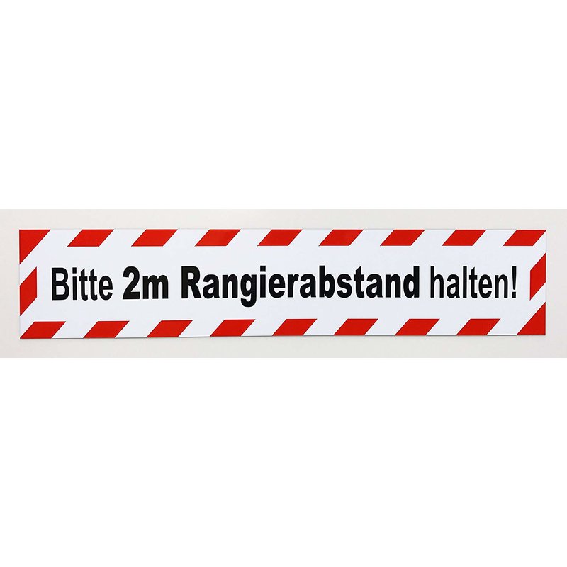 Magnetschild Schild Bitte 2m Rangierabstand halten