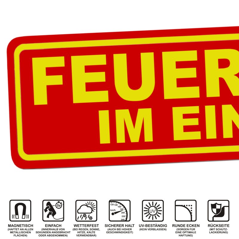 Magnetschild Schild FEUERWEHR IM EINSATZ