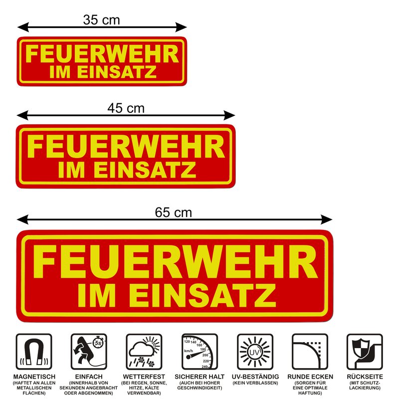 Magnetschild Schild FEUERWEHR IM EINSATZ