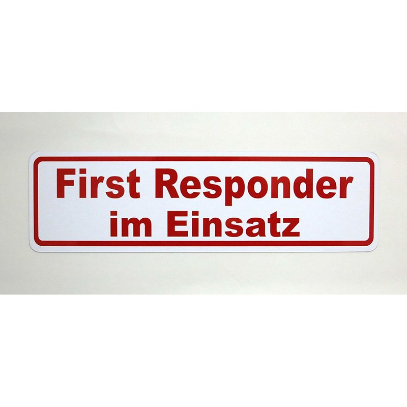 Magnetschild Schild First Responder im Einsatz