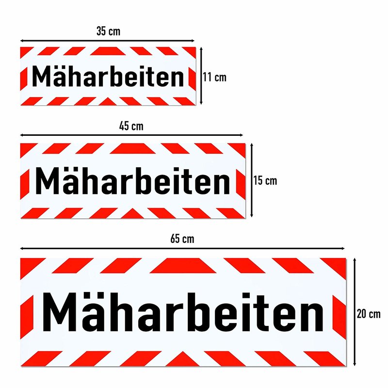 Magnetschild Schild Mäharbeiten