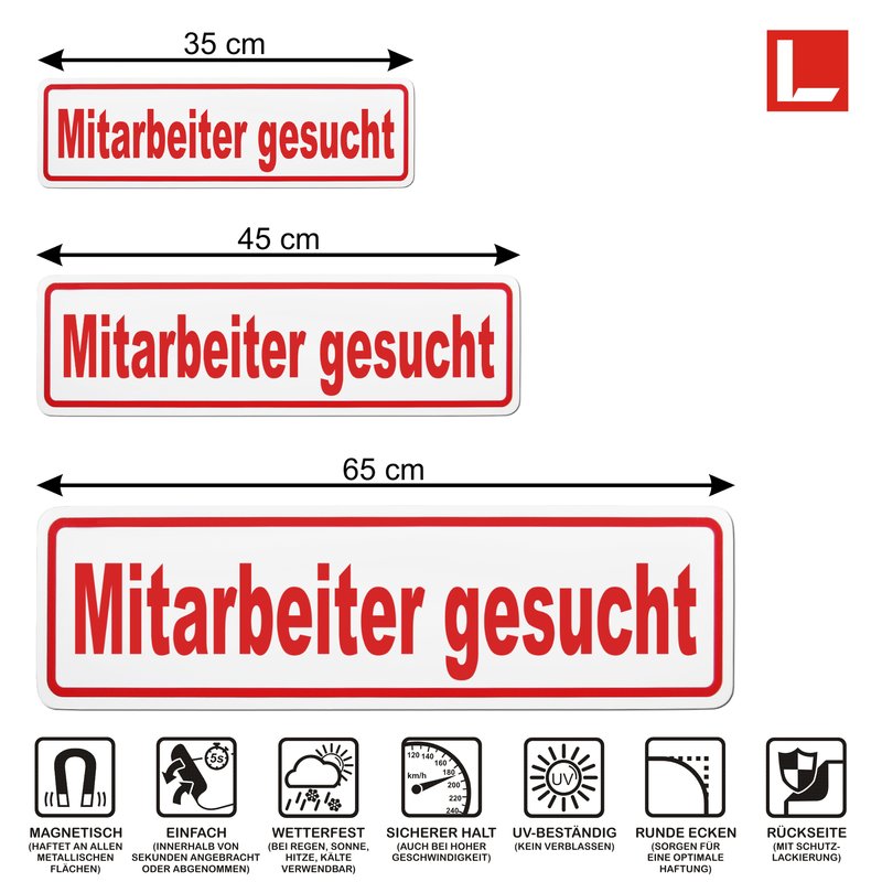Magnetschild Schild Mitarbeiter gesucht