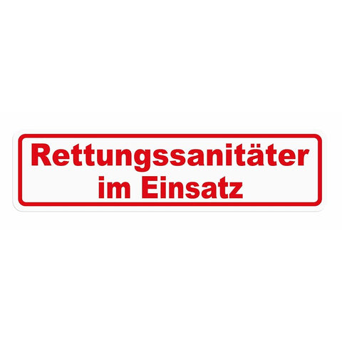 Magnetschild Schild Rettungssanitäter im Einsatz