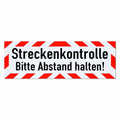 Magnetschild Schild Streckenkontrolle Bitte Abstand halten!