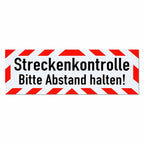 Magnetschild Schild Streckenkontrolle Bitte Abstand halten!