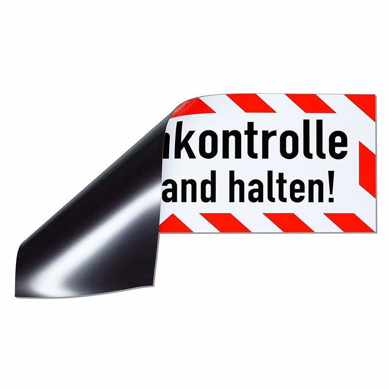 Magnetschild Schild Streckenkontrolle Bitte Abstand halten!