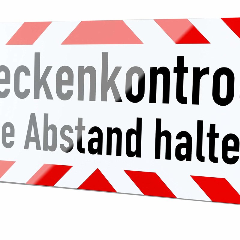 Magnetschild Schild Streckenkontrolle Bitte Abstand halten!