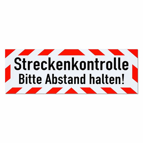 Magnetschild Schild Streckenkontrolle Bitte Abstand halten!