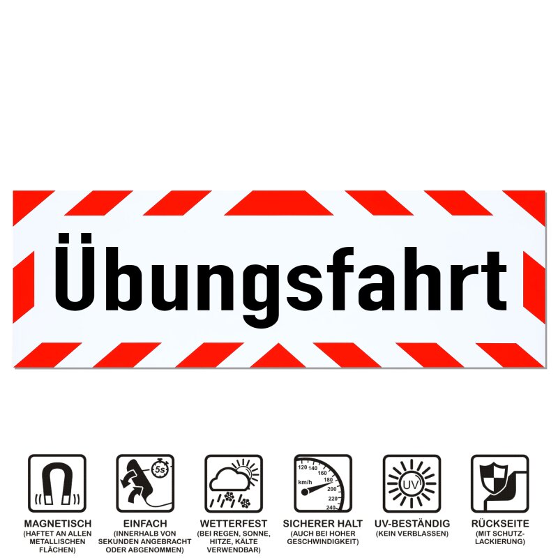 Magnetschild Schild Übungsfahrt