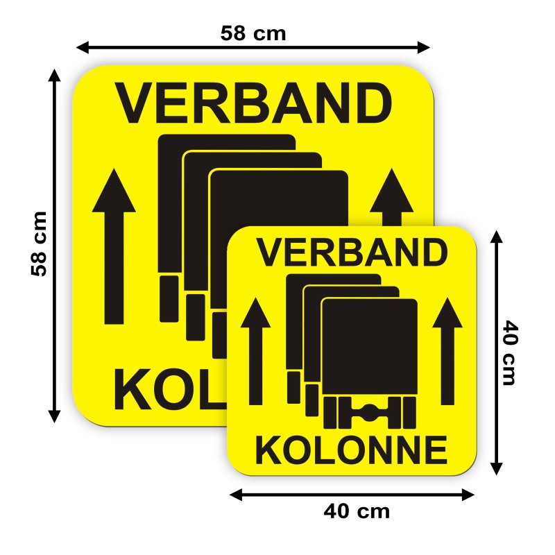 Magnetschild VERBAND KOLONNE | Schild magnetisch mit Piktogramm