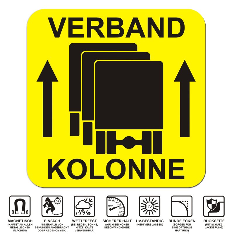 Magnetschild VERBAND KOLONNE | Schild magnetisch mit Piktogramm