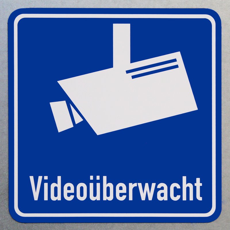 Magnetschild Videoüberwacht / Schild magnetisch mit Piktogramm nach DIN 33450